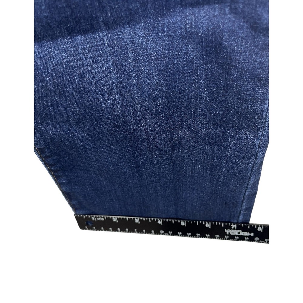 Levi's Sz 34 Women's‎ 724 High Rise Straight Jeans Frayed Raw Hem Dk Blue Wash - Picture 9 of 13